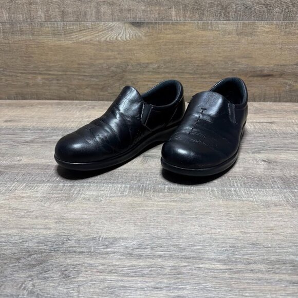 SAS Viva Black Leather Slip On Loafers Women's Size 8 - Picture 1 of 6